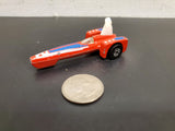 Vintage 1979 Hot Wheels Red Jet Rocket Car Stars Stripes Black Wall Very Nice