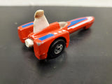 Vintage 1979 Hot Wheels Red Jet Rocket Car Stars Stripes Black Wall Very Nice
