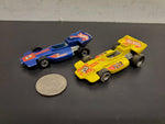 Vtg Set of 1973 Hot Wheels Indy Cars #2 -1:64 Diecast Car-Malaysia Blue & Yellow