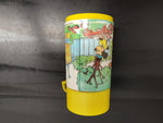 Vtg 70's Walt Disney "Mickey Mouse Club" Yellow Plastic Aladdin Thermo Bottle VF