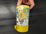 Vtg 70's Walt Disney "Mickey Mouse Club" Yellow Plastic Aladdin Thermo Bottle VF