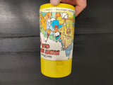 Vtg 70's Walt Disney "Mickey Mouse Club" Yellow Plastic Aladdin Thermo Bottle VF