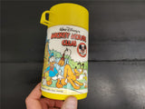 Vtg 70's Walt Disney "Mickey Mouse Club" Yellow Plastic Aladdin Thermo Bottle VF
