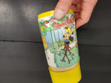 Vtg 70's Walt Disney "Mickey Mouse Club" Yellow Plastic Aladdin Thermo Bottle VF