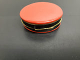 Vtg Windup Bradley Travel  Alarm Clock Encased in Red Holder-Made in Germany VF