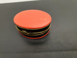 Vtg Windup Bradley Travel  Alarm Clock Encased in Red Holder-Made in Germany VF
