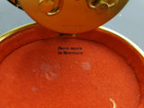 Vtg Windup Bradley Travel  Alarm Clock Encased in Red Holder-Made in Germany VF