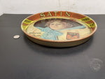 Vintage Advertising Tin Serving Tray Satin Turkish Blend Cigarettes lady w/Hat