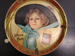 Vintage Advertising Tin Serving Tray Satin Turkish Blend Cigarettes lady w/Hat