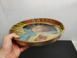 Vintage Advertising Tin Serving Tray Satin Turkish Blend Cigarettes lady w/Hat