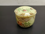 Antique 1912 Custard Glass Container W/ Ornate Lid Gorgeous Gold Flower Pattern!