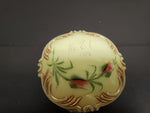 Antique 1912 Custard Glass Container W/ Ornate Lid Gorgeous Gold Flower Pattern!