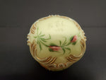 Antique 1912 Custard Glass Container W/ Ornate Lid Gorgeous Gold Flower Pattern!
