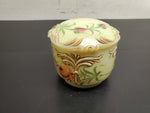 Antique 1912 Custard Glass Container W/ Ornate Lid Gorgeous Gold Flower Pattern!