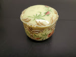 Antique 1912 Custard Glass Container W/ Ornate Lid Gorgeous Gold Flower Pattern!