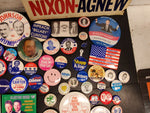 Rare Political Button Collection-Nixon Kennedy Reagan Clinton Carter & Many More