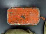 Vtg WWII First Aid Packet, US Gov't Carlisle Model Wound Tin + Medical Pouches