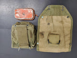 Vtg WWII First Aid Packet, US Gov't Carlisle Model Wound Tin + Medical Pouches