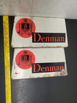 Vtg Pair Of Metal Denman Tires Gas Station Signs Display Advertising Unique