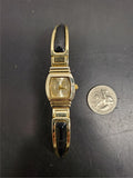 Studio Women's Wristwatch Black Leather/Gold Band Gold Face/Bezel/Dial Classy