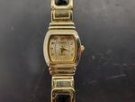 Studio Women's Wristwatch Black Leather/Gold Band Gold Face/Bezel/Dial Classy