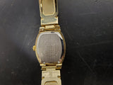 Studio Women's Wristwatch Black Leather/Gold Band Gold Face/Bezel/Dial Classy