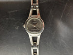 Connections Women's Wristwatch #4989 Silver Band & Bezel Dark Gray Face Classy