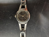 Connections Women's Wristwatch #4989 Silver Band & Bezel Dark Gray Face Classy