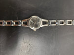 Connections Women's Wristwatch #4989 Silver Band & Bezel Dark Gray Face Classy