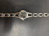 Connections Women's Wristwatch #4989 Silver Band & Bezel Dark Gray Face Classy