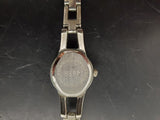Connections Women's Wristwatch #4989 Silver Band & Bezel Dark Gray Face Classy