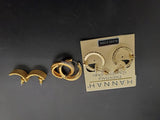 Collection of 3 Pairs of Women's Earrings-Hannah-Gold Cubic Zirconia Glass Stone