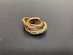 Collection of 3 Pairs of Women's Earrings-Hannah-Gold Cubic Zirconia Glass Stone