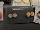 Collection of 9 Pairs of Women's Earrings-Cubic Zirconia Signature Studio Nice