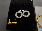 Collection of 9 Pairs of Women's Earrings-Cubic Zirconia Signature Studio Nice