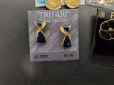 Collection of 10 Pairs of Women's Earrings-Gold Worthington Trifari Revlon Nice!