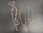 Gorgeous Lot of 3 Women's Necklaces Faux Gold Pearl Flower Pendant Classy