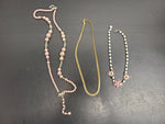 Gorgeous Lot of 3 Women's Necklaces Faux Gold Pearl Flower Pendant Classy
