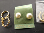 Gorgeous Collection 7 Pairs Women's Earrings Maggie Lawrence Faux Gold Diamond