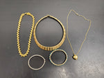 Gorgeous Lot of 3 Women's Necklaces & 2 Bracelets Gold Heart Pendant PresentNice