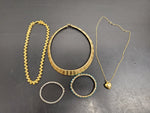 Gorgeous Lot of 3 Women's Necklaces & 2 Bracelets Gold Heart Pendant PresentNice