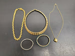 Gorgeous Lot of 3 Women's Necklaces & 2 Bracelets Gold Heart Pendant PresentNice