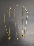 Gorgeous Collection 3 Women's Necklaces & Pendants Gold Chain Gold Cross Present