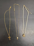 Gorgeous Collection 3 Women's Necklaces & Pendants Gold Chain Gold Cross Present