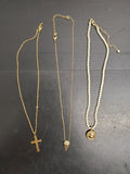 Gorgeous Collection 3 Women's Necklaces & Pendants Gold Chain Gold Cross Present