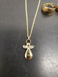 Gorgeous Gold Angel Women's Pendant/Necklace & 3 Pairs Earrings Silver/Gold Nice