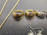 Gorgeous Gold Angel Women's Pendant/Necklace & 3 Pairs Earrings Silver/Gold Nice