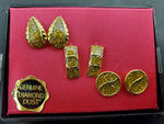 Gorgeous Collection of 5 Pairs Women's Earrings Genuine Diamond Dust Faux Gold