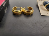 Gorgeous Collection of 5 Pairs Women's Earrings Genuine Diamond Dust Faux Gold