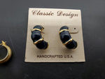 Gorgeous Collection of 5 Pairs Women's Earrings Genuine Diamond Dust Faux Gold